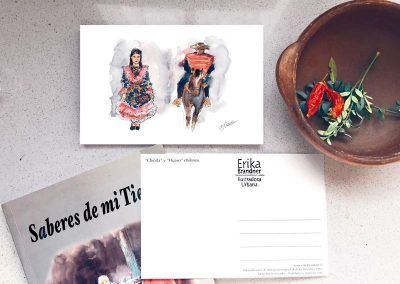 Postal Huaso y Chinita - Erika Brandner
