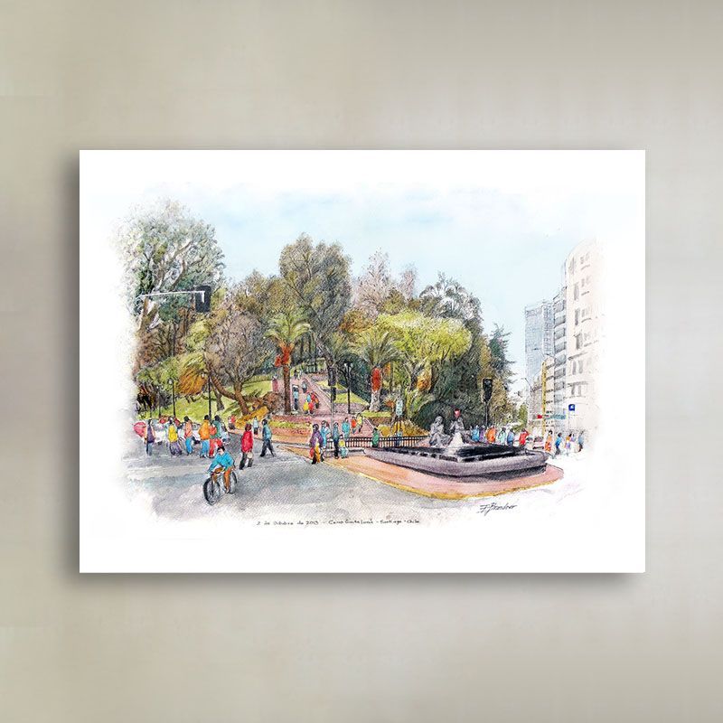 Poster Croquis Cerro Santa Lucia - Erika Brandner