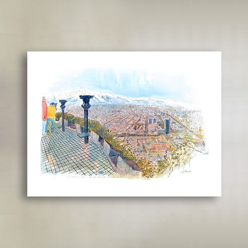 Poster Croquis Vista desde Cerro San Cristobal - Erika Brandner
